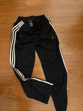 adidas Black Joggers with White Side Stripes